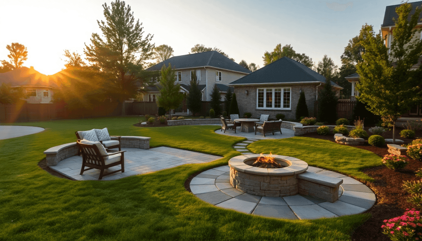 Beautifully designed backyard in Oakland County